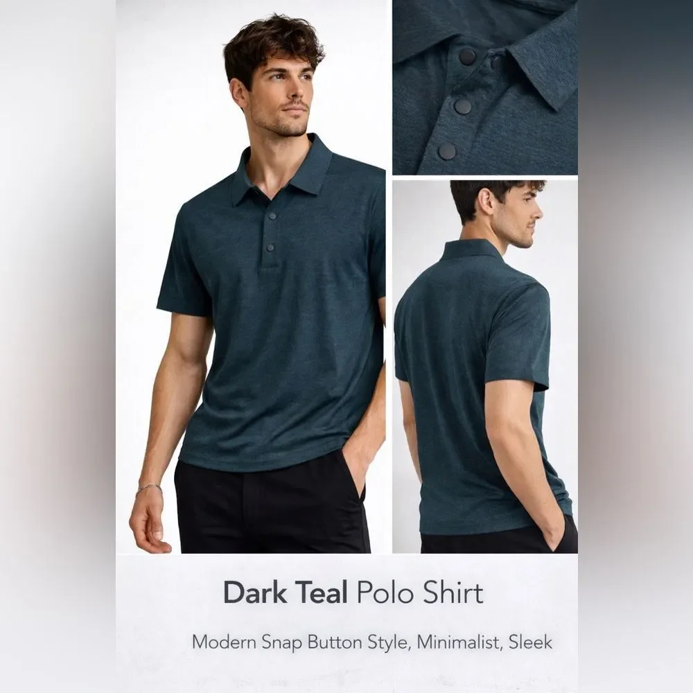 Men's Short-Sleeve Polo in teal sz XL NWT